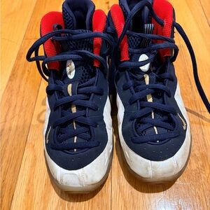 Nike Penny Hardaway Navy and Red Sneakers